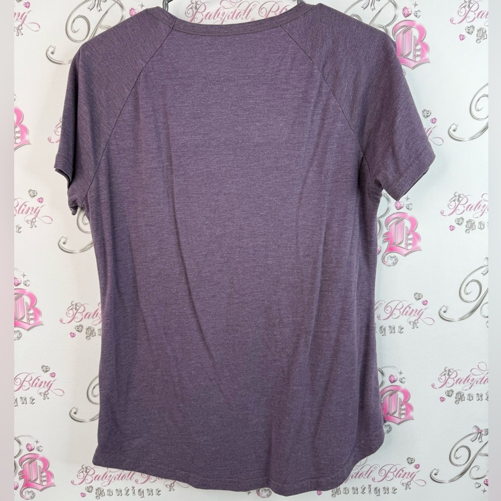 Tentree T-shirt feather ombré top feather design Purple T-Shirt comfy - Picture 2 of 12